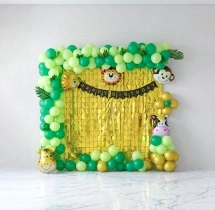 birthday Jungle Adventure Gold Curtain Decor