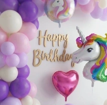 birthday Magical Unicorn Half Arch Balloon Decor