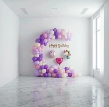 birthday Magical Unicorn Half Arch Balloon Decor