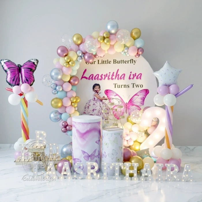 birthday Pastel Butterfly Theme Ring Decoration