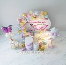 birthday Pastel Butterfly Theme Ring Decoration