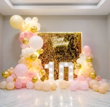 birthday Radiant Glow Gold Sequin Decoration