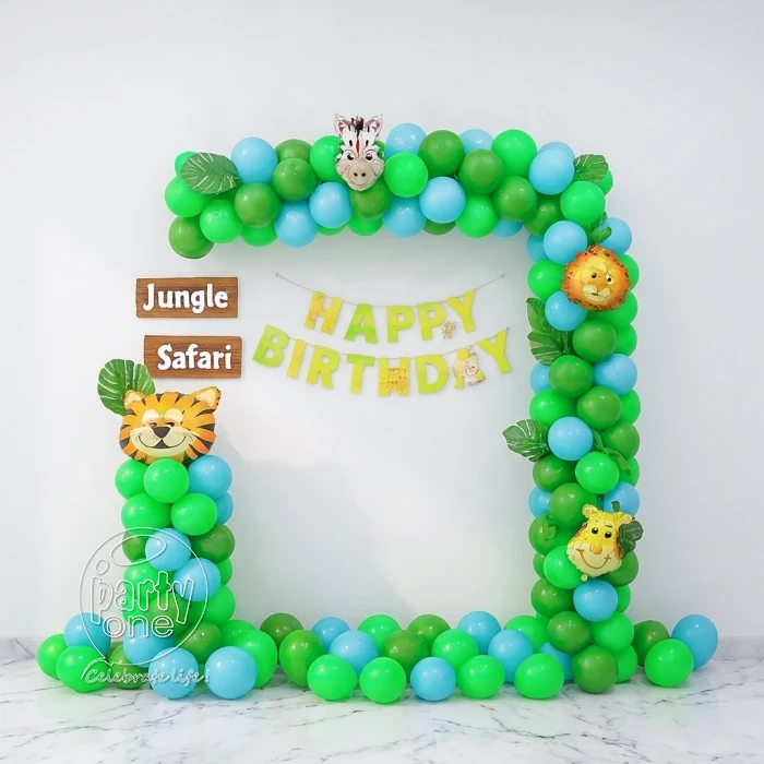 birthday Wild Jungle Balloon Frame Birthday Decor