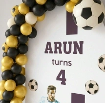 birthday Black and Gold Football Theme Decoration