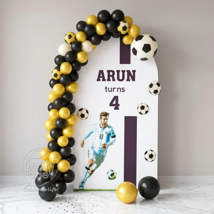 birthday Black and Gold Football Theme Decoration