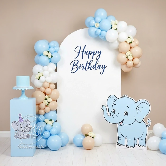 birthday Pastel Blue Elephant Birthday Decoration