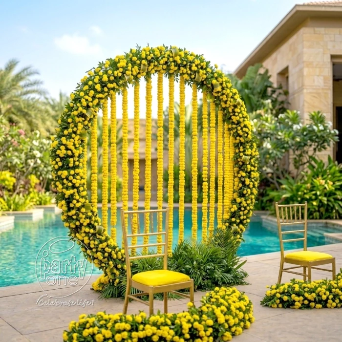 decorations Simple Haldi Floral Ring Decoration