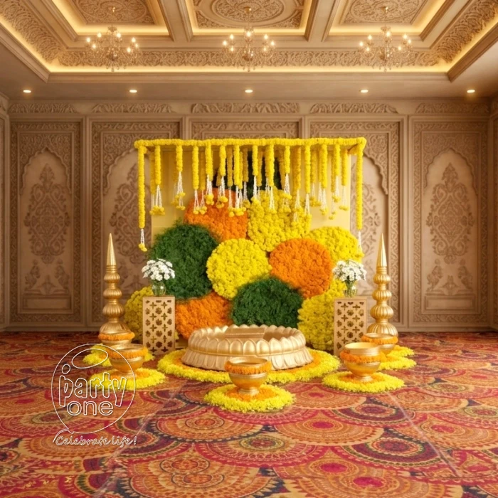 decorations Haldi Ceremony Natural Backdrop Decoration