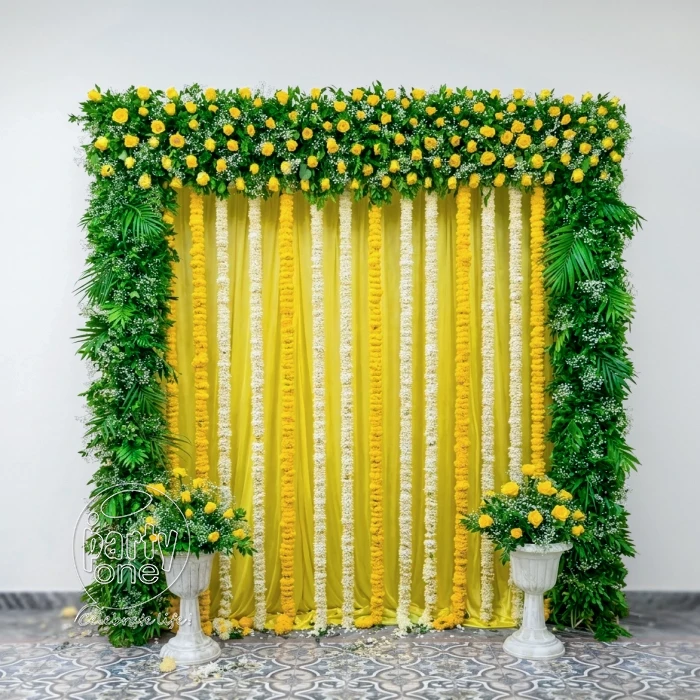decorations Simple Haldi Ceremony Backdrop Decoration