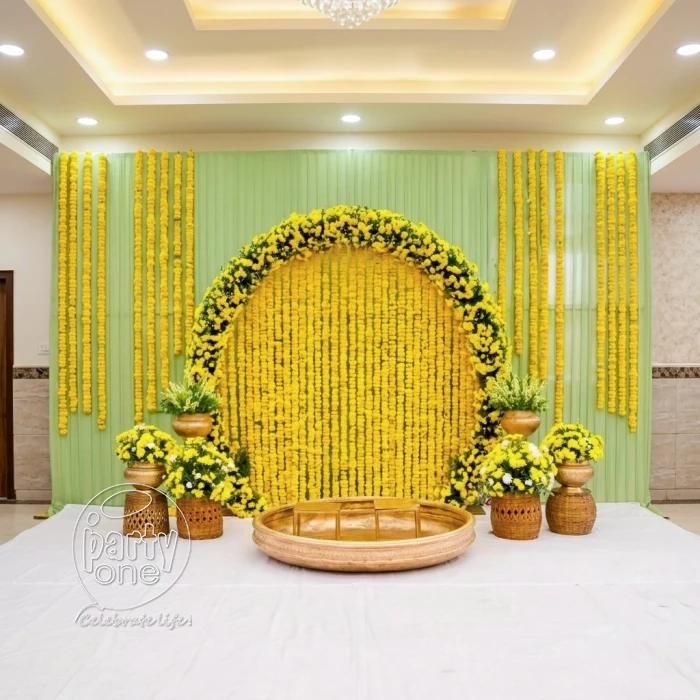 decorations Haldi Ceremony Flower Backdrop Decoration