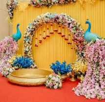 decorations Golden Glow Haldi Backdrop Decoration