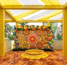 decorations Colourful Haldi Stage Decoration