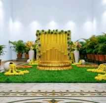 decorations Vibrant Yellow Haldi Stage Decoration