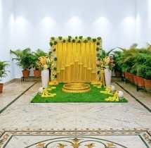 decorations Vibrant Yellow Haldi Stage Decoration