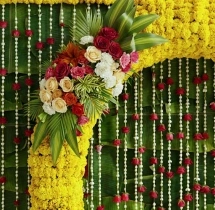 decorations Regal Green & Yellow Haldi Backdrop Decor