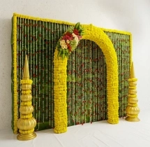 decorations Regal Green & Yellow Haldi Backdrop Decor