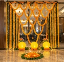 festival decorations Artificial Flower and Golden Bell Diwali Decor