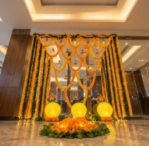 festival decorations Artificial Flower and Golden Bell Diwali Decor