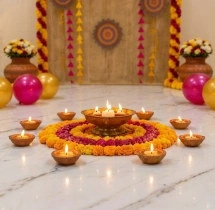 festival decorations Simple Diwali Themed Office Decoration