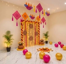 festival decorations Simple Diwali Themed Office Decoration