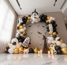 festival decorations Black and White Halloween Theme Decoration