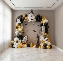 festival decorations Black and White Halloween Theme Decoration