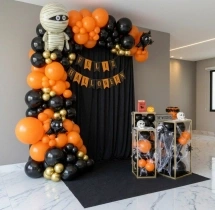 festival decorations Black and Orange Spooky Halloween Decor