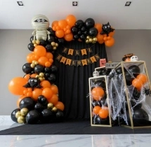 festival decorations Black and Orange Spooky Halloween Decor