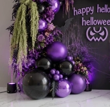festival decorations Haunted Purple and Black Theme Balloon Decor