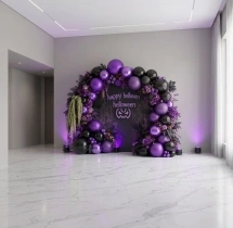 festival decorations Haunted Purple and Black Theme Balloon Decor