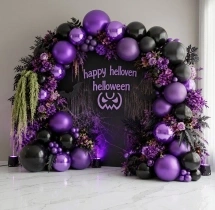 festival decorations Haunted Purple and Black Theme Balloon Decor