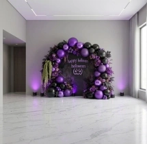 festival decorations Haunted Purple and Black Theme Balloon Decor