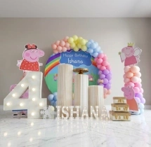 birthday Peppa Pig Theme 4th Birthday Rainbow Decor