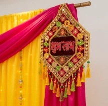 festival decorations Yellow and Red Navratri Puja Decoration