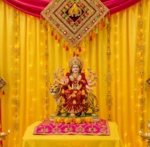festival decorations Yellow and Red Navratri Puja Decoration
