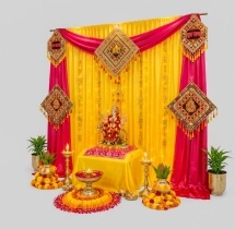 festival decorations Yellow and Red Navratri Puja Decoration