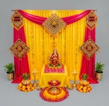 festival decorations Yellow and Red Navratri Puja Decoration