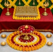 festival decorations Divine Marigold Puja Backdrop Decoration