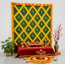 festival decorations Divine Marigold Puja Backdrop Decoration