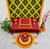 festival decorations Divine Marigold Puja Backdrop Decoration