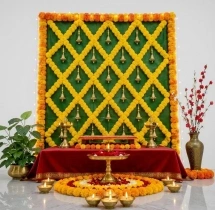 festival decorations Divine Marigold Puja Backdrop Decoration