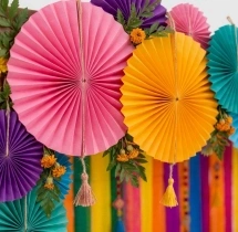 festival decorations Colorful Paper Flower Backdrop Decoration