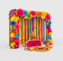 festival decorations Colorful Paper Flower Backdrop Decoration