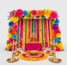 festival decorations Colorful Paper Flower Backdrop Decoration