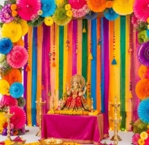 festival decorations Colorful Paper Flower Backdrop Decoration