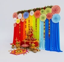 festival decorations Colourful Drapes Backdrop Decoration