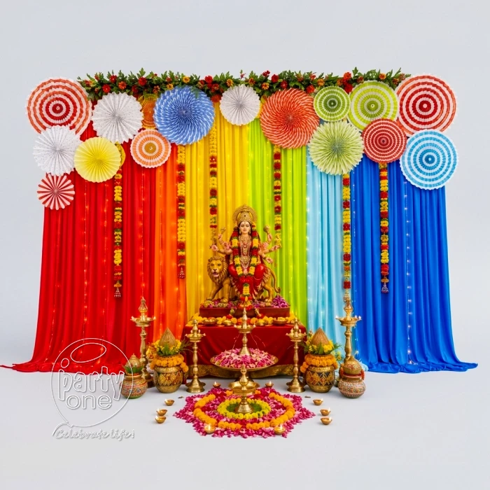 festival decorations Colourful Drapes Backdrop Decoration