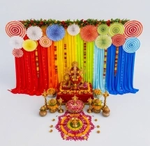 festival decorations Colourful Drapes Backdrop Decoration