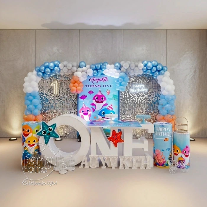 birthday Premium Baby Shark Double Sequin Decor