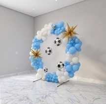 kids theme decorations White Blue Football Birthday Theme Decoration